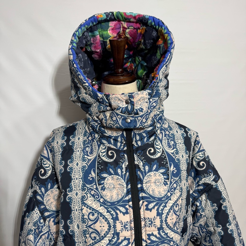 Johnny Was • Mauri Reversible Quilted Puffer Jacket Darnahta Scarf Print S NWT - Picture 16 of 16